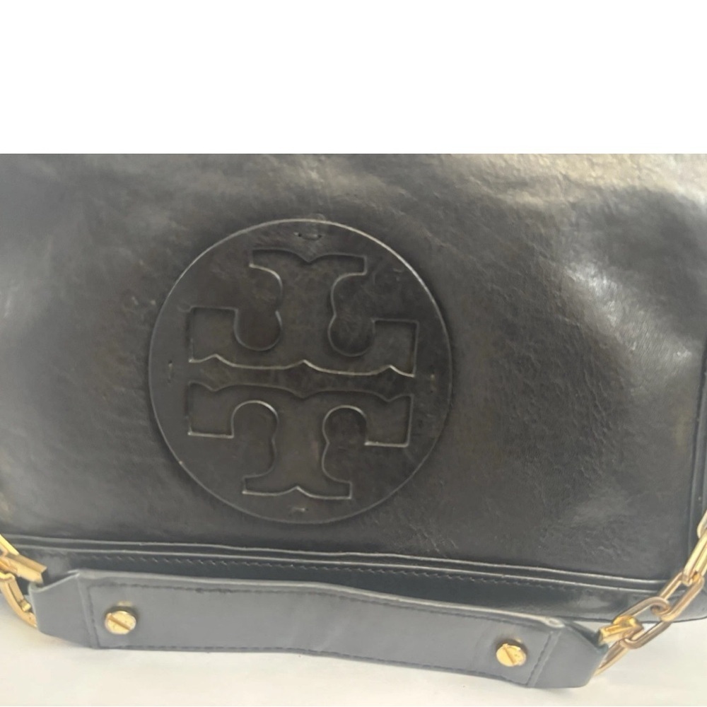Tory Burch Handbag Purse Black Leather ShoulderBag Clutch - Picture 9 of 11